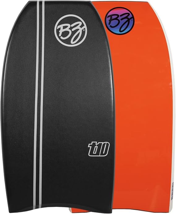 T-10 Progressive Series Bodyboard 40" Black Crescent Tail PE Core HDPE Slick 8lb Green Cell Deck Crescent Tail Men Women Bodyboard Surf Wave Ocean Summer Fun Beach Water