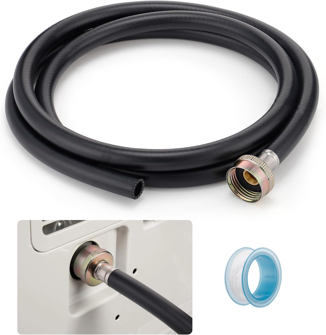 Leakproof Dehumidifier Drain Hose 34 FHT - 6.6 FT Thickened Dehumidifier Hose with Rustproof Durable Connector, No Kink and Easily Coilable, Fits for Most of Dehumidifiers
