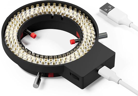 Adjustable 144 LED Ring Light,4 Zone Ring Light for Microscope