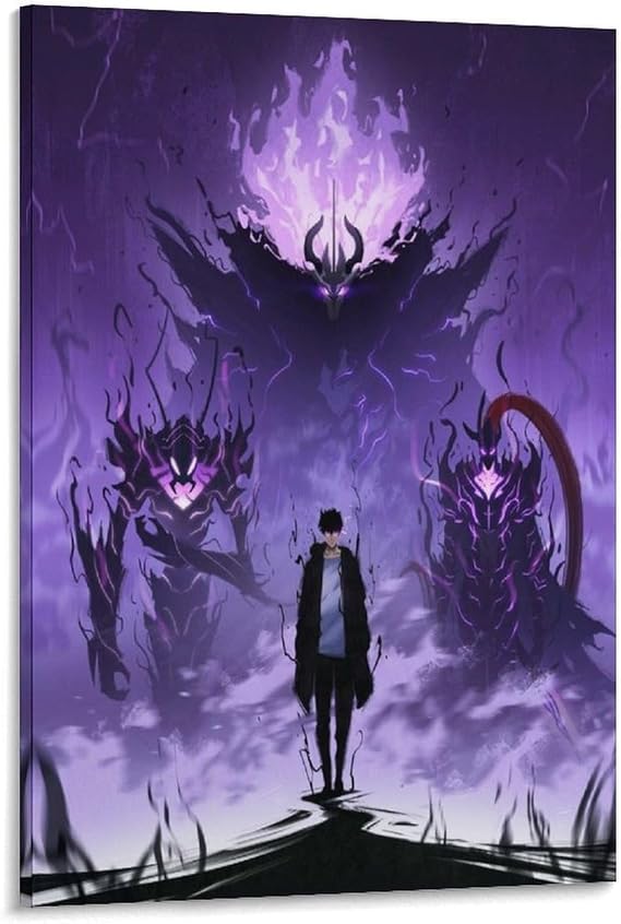 Anime Solo Leveling Poster 22 Poster Cool Artworks Painting Wall Art Canvas Prints Hanging Picture Home Decor Posters 16x24inch(40x60cm)