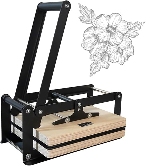 Hand Lever Lino Printing Press Machine, Manual Flat Press Printmaking Machine for Woodblock Printing, Max Rubbing Size 380x380MM, Height Adjustment for Woodblock Ink and Lino Cuts