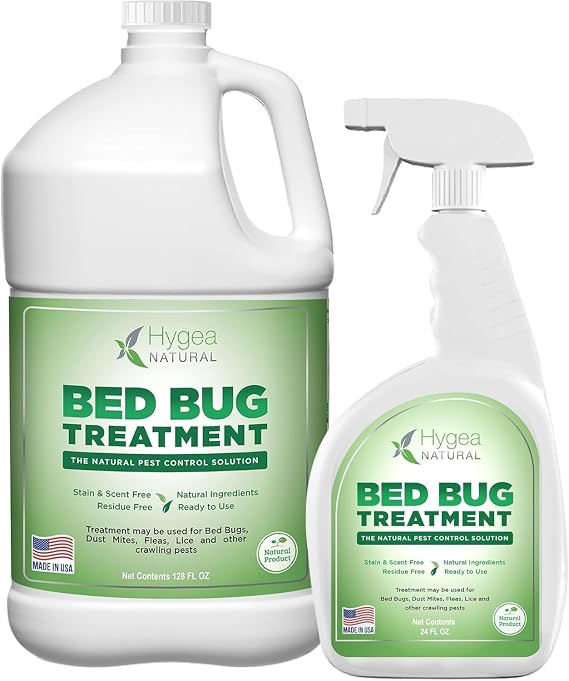 Bed Bug & Lice Elimination Duo Bundle - Includes 24 Ounce Lice, Bed Bug & Mite Spray & 128 Ounce Refill - Child & Pet Friendly - Stain & Odor Free Spray