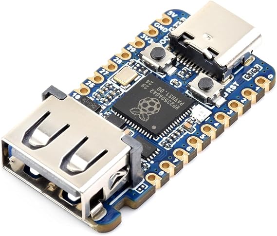 RP2350 USB Mini Development Board Based on Raspberry Pi RP2350 Dual-core & Dual-architecture Microcontroller, 150MHz Operating Frequency, Onboard USB Ports