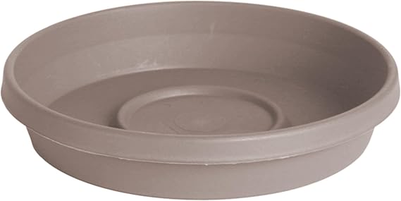 Bloem Terra Pot Round Drain Saucer: 20" - Pebble Stone -Tray for Planters 15-20", Matte Finish, Durable Resin, Ribbed Bottom, for Indoor and Outdoor Use, Gardening, Planter Not Included