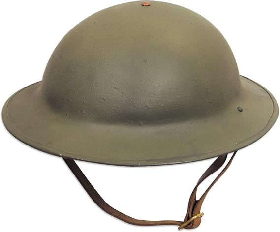 Atlanta Cutlery WWI Doughboy Helmet Replica 18 Gauge Steel M1917 U.S. Army Helmet with Adjustable Canvas Liner Historical Collectible reenactors Display