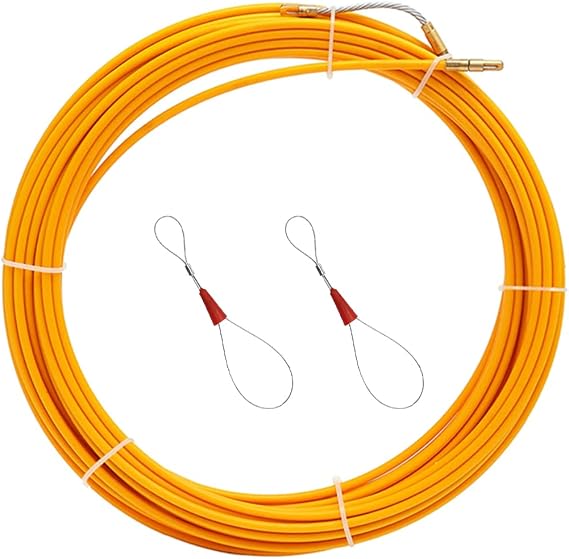 Fish Tape Wire Puller Fiberglass Wire Cable Puller Diameter 3mm/4mm/6mm Fish Tape Reel Conduit Ducting Rodder Pulling Puller Guide Device Electrician Fish Tape (25M,Diameter 4mm)