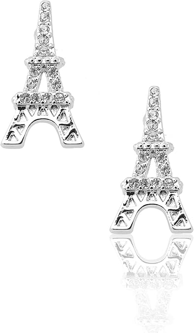 Spinningdaisy Silver Plated Ooh La La Eiffel Tower Earrings