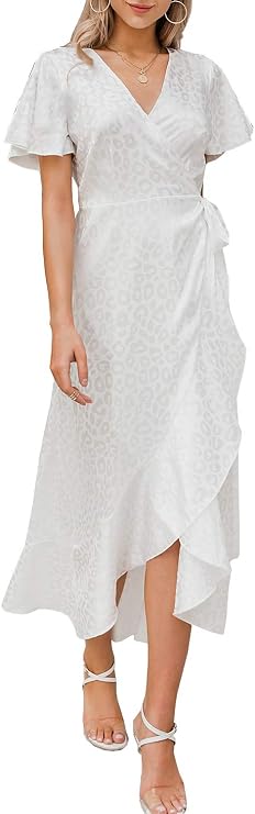 Miessial Women's Velvet Maxi Dress Retro Faux Wrap V-Neck Long Evening Dress Cocktail Party Dress