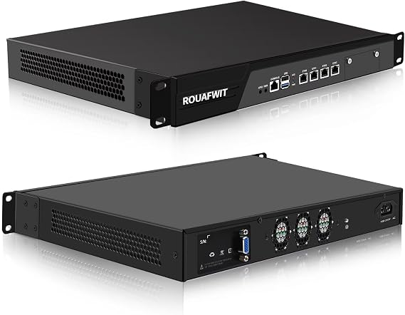 1U Firewall Appliance N300(8C/8T), 4 x i226V 2.5GbE LAN, 2x 82599ES 10GbE SFP+, VPN, 19 Inch 1U Network Rackmount, VGA, Console, USB3.0, DDR5 8G RAM 64G SSD