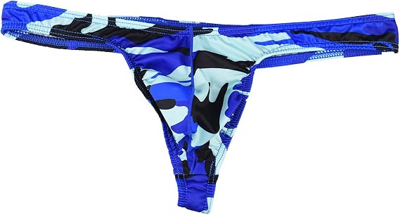 Mens Camouflage Printed Thong Panties T-back Underwear Gay Sexy Bugle Convex Briefs