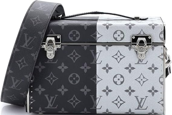 Pre-Loved Trunk Shoulder Bag Monogram Eclipse Split Canvas Mini, Black