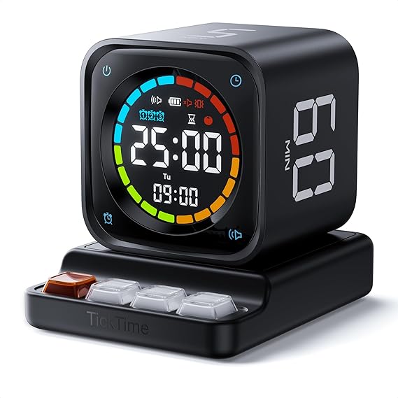 Ticktime TK3 Pomodoro Timer Cube for Focus, Study, Work, Task, ADHD,Kitchen