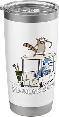 Regular Show Mordecai and Rigby Golf Cart Stainless Steel Insulated Tumbler