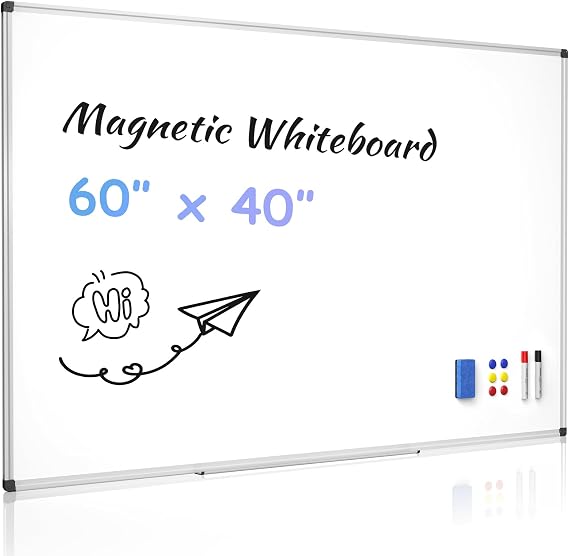 Magnetic Dry Erase Whiteboard, 40 x 60 Inch Large Wall Mounted White Board