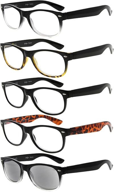 Eyekepper Classic 80's Reading Glasses for Women 5 Pairs Readers Include Reading Sunglasses