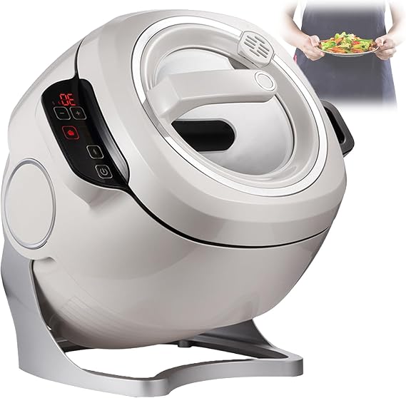 Automatic Cooking Machine, 2000W Multi-Function Stir-Fry Machine Cooker, 6L auto Cooking Wok Fried Rice Machine with Smart Touch, Three Speed Adjustable, for Home Outdoor Camping