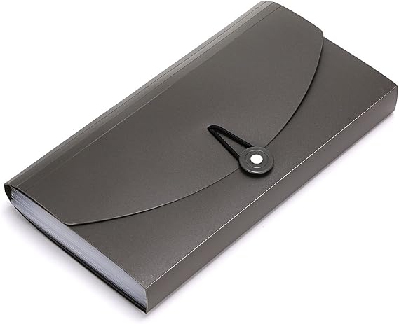 BTSKY 13 Pockets Expanding Check Bill File Folder-Hand-held, New Grey