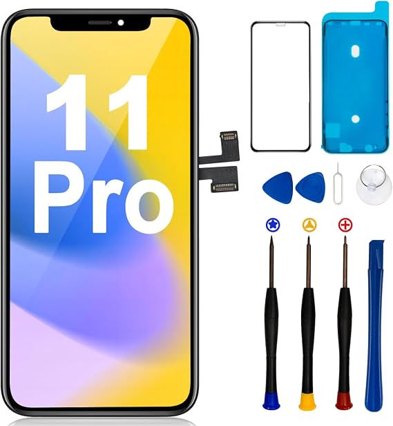for iPhone 11 Pro Screen Replacement, 3D Touch & LCD Display digitizer Assembly Screen,Compatible with A2160, A2217, A2215, with Complete Repair Tools and Screen Protector(5.8")