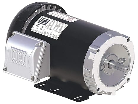 WEG .7518ES3E56-S TEFC Standard Efficiency Fractional Electric Motor, 3/4 HP, 3-Phase, 1755 RPM, 208-230/460 V, 50/60 Hz, Frame 56