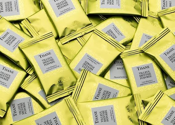 Dammann Freres - Lime blossom - Peppermint/Tilleul-Menthe - 120 enveloped Cristal sachets (BULK bag BOX)