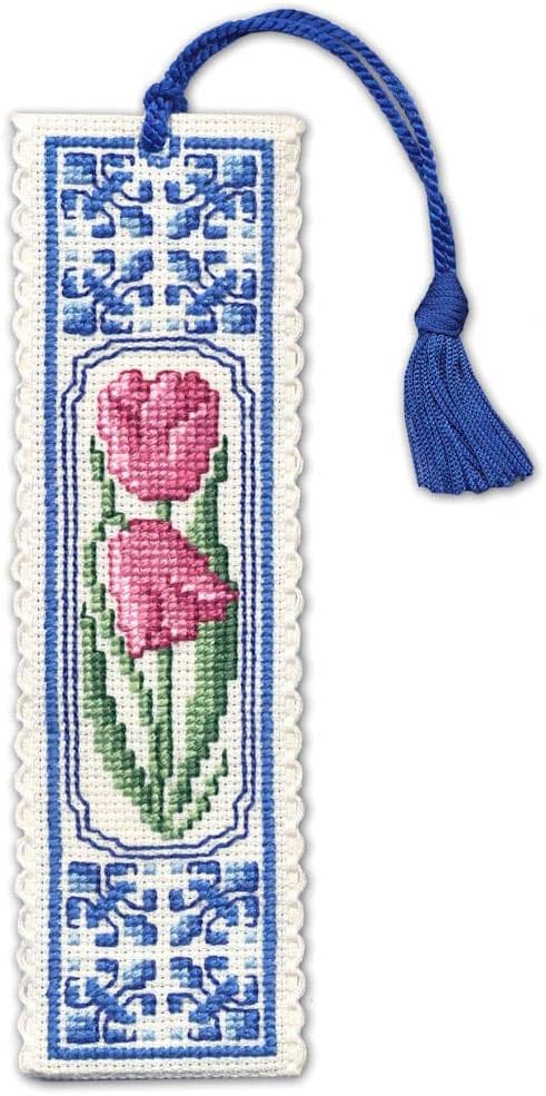 Collection Cross Stitch Bookmark Kit - Delft Tulips