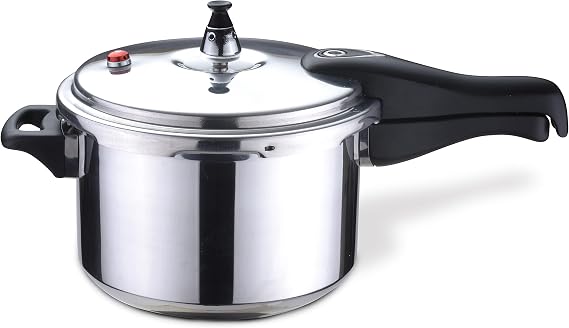 Bene Casa - Aluminum Pressure Cooker (4 Quart) - Includes Pressure Alarm and a Sure-locking Lid System - Dishwasher Safe