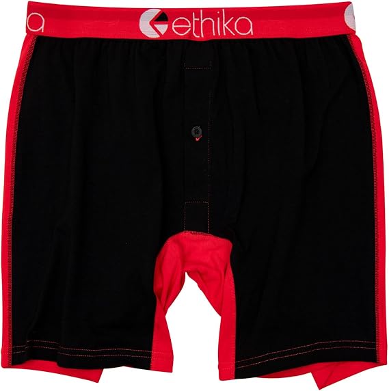 Ethika Boys Alternate, 92% Cotton, Looser Boxer Fit - Red Machine