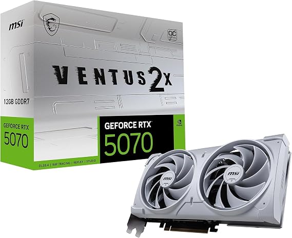 MSI GeForce RTX 5070 12G VENTUS 2X OC WHITE Graphics Board VD9070