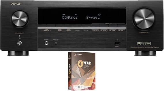 Denon AVR-X1800H 8K 7.2ch Stereo AV Receiver with HEOS Built in and 4 Year Amber Protection Plan (2023)