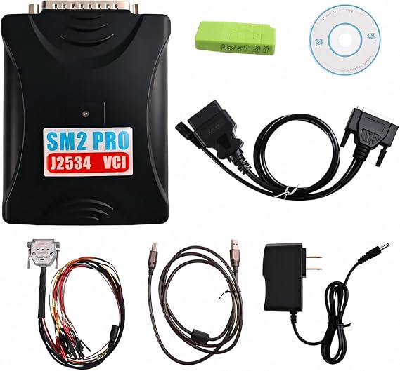 SM2 PRO J2534 ECU Programmer Tool, 67-in-1 ECU Programming Interface with Read & Write Function, OBD2 Diagnostic Scanner, Bench & Boot Mode, Vehicle Communication Interface with Complete Cable Kit
