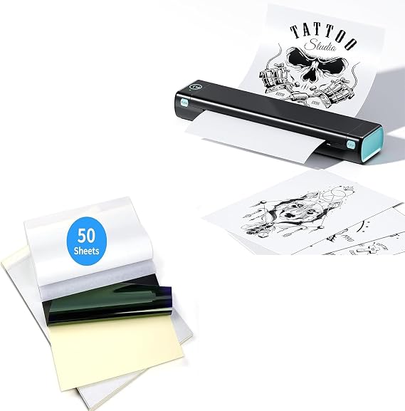 Phomemo M08F Wireless Tattoo Stencil Printer with 50 Sheets Tattoo Transfer Paper