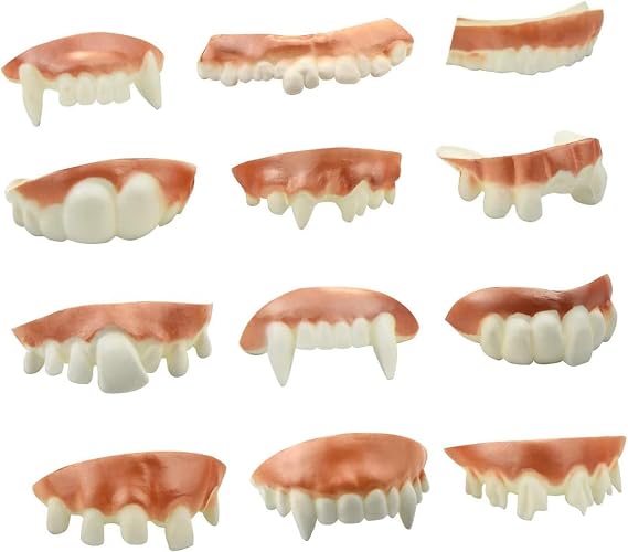 12pcs Joke Teeth, Funny Teeth, Easter Billy Bob Teeth, Joke Teeth Adult, Fake Teeth, Joke False Teeth Adult, Halloween Vampire Teeth for Aldult Halloween Masquerade Costume Party Favors