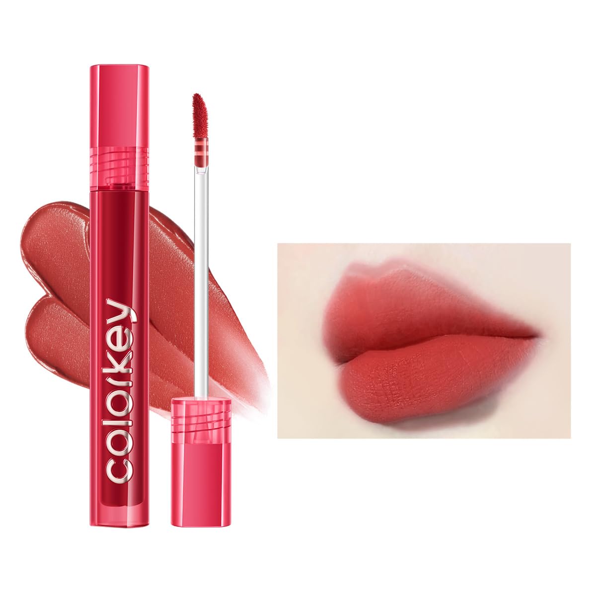 COLORKEY Airy Velvet Lip Tint, Matte Finishs, Longwear Rich Lip Colors, non-sticky, Creamy Soft Texture, Waterproof Lip Stain, Matte hydration, non-drying. Velvety finish O611 Maple Ginger, 3g