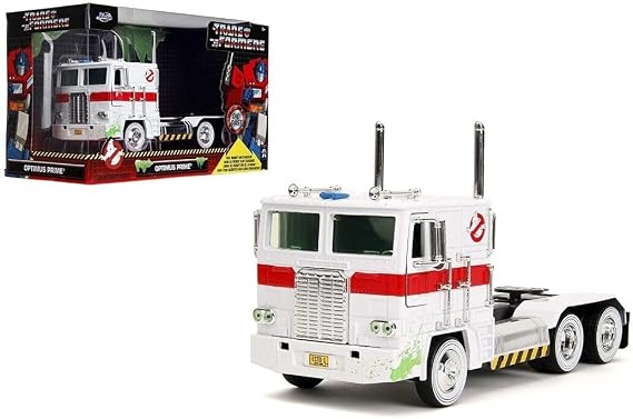 JADA TOYS 1/24 Transformers Optimus Prime Ghostbuster Color Mashup Mini Car Parallel Import