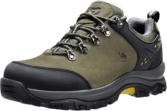 CAMEL CROWN Hiking Shoes Men Trekking Shoe Low Top Outdoor Walking Waterproof Leather Trail Sneakers