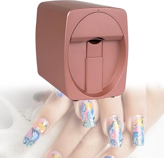 Smart Digital Nail Printer Kit with 2 Ink Cartridges - Mobile Machine w/Nail Dryer & Polish Set, 600+ Pictures, Salon Professional,Equipped with A Light Therapy Lamp B