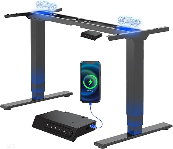 FLEXISPOT E6 MAX Standing Desk Frame with USB Dual Motors 3-Stage