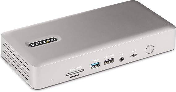 StarTech Thunderbolt 4 USB4 Dock, Quad 4K Win, Dual 4K Mac, 16-Port, 100W