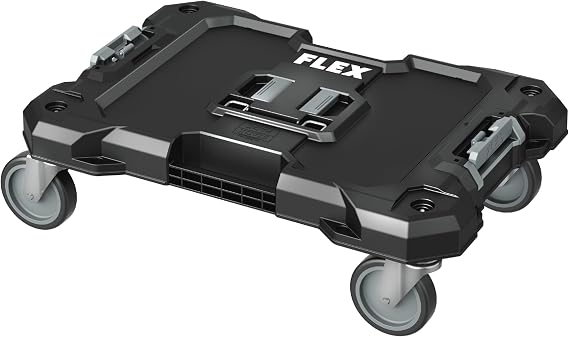 FLEX - Stack Pack Tool Storage System - Trolley - 533246 - With Interlocking Quick-Connect Fasteners - 4 Swivel Castors, Load-Bearing Capacity Up to 115kg - For Work Accessories