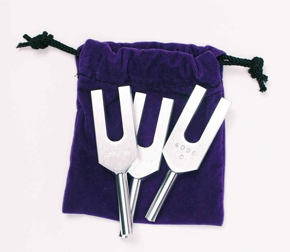 Biosonics Set of 3 Angel Tuning Forks Includes 3 Tuning Forks, Velvet Pouch, Instructional Pamphlet/Used for Manifesting & Encouraging Inspiration & Meditation