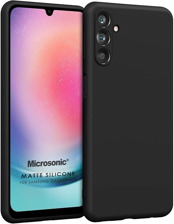 Microsonic Matte Silicone Samsung Galaxy A24 için Kılıf Siyah [Galaxy A24 ile Uyumlu Kılıf - Siyah]