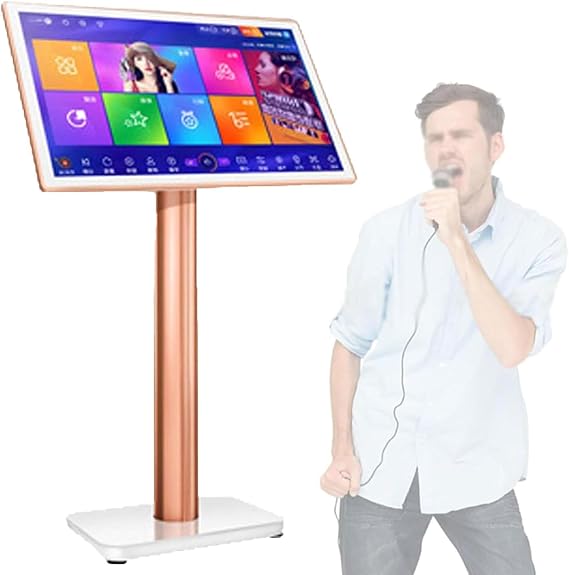 Professional Karaoke System,22 inch 4K High-Definition Capacitive Touch Screen Karaoke Machine With Wireless Microphone,Power Amplifier Function,Phone App Control,27 Languages,for Home, Bar(4TB)