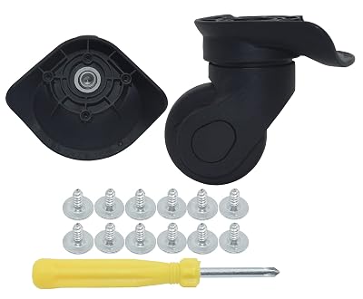 Travel Suitcase Carry On Luggage Spinner Wheels Replacement Left and Right Caster with Screws and Tool 2Pcs