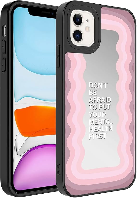 Elfia iPhone 11 ile Uyumlu Parlak Desenli Kamera Korumalı Kılıf, Ayna