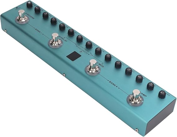 Drfeify Digital Bass Guitar Pedal Processor, Multi Effects Rechargeable Electric Guitar Effector 36 Tones 9 AMP 8 IR for Music Enthusiasts