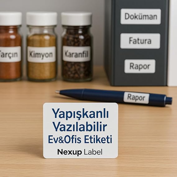 100x150 mm Beyaz Yapışkanlı Kalemle Yazılabilir Etiket, Sticker, Ev ve Ofis Organizasyonu, Düzenleyicisi - 250 adet