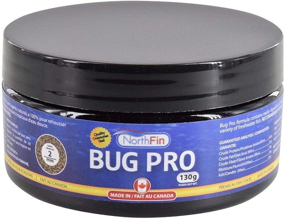 Northfin Bug Pro Crisps Fish Food, Slow-Sinking Crisps, 2mm, 130g