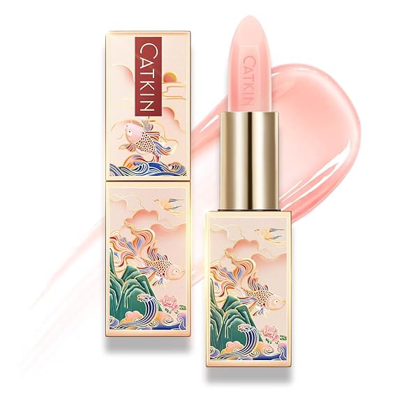 CATKIN Tinted Lip Balm Color Changing Lipstick Ultra Hydrating 100% Natural Lip Moistrurizer with Vitamin E Nourishing For Cracked & Dry Lips 0.12 oz Pink