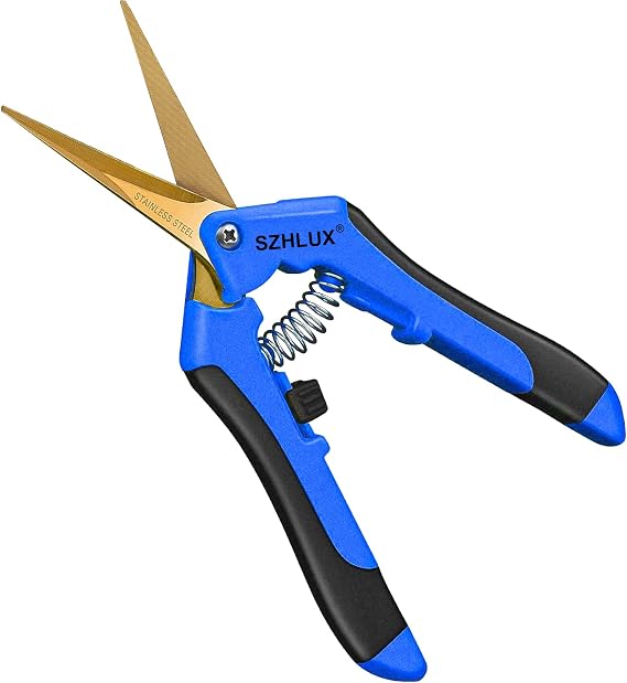 SZHLUX 1-Pack Gardening Scissors, 6.5'' Gardening Pruning Scissors, Professional Pruning Shears with Straight Stainless Steel Precision Blades