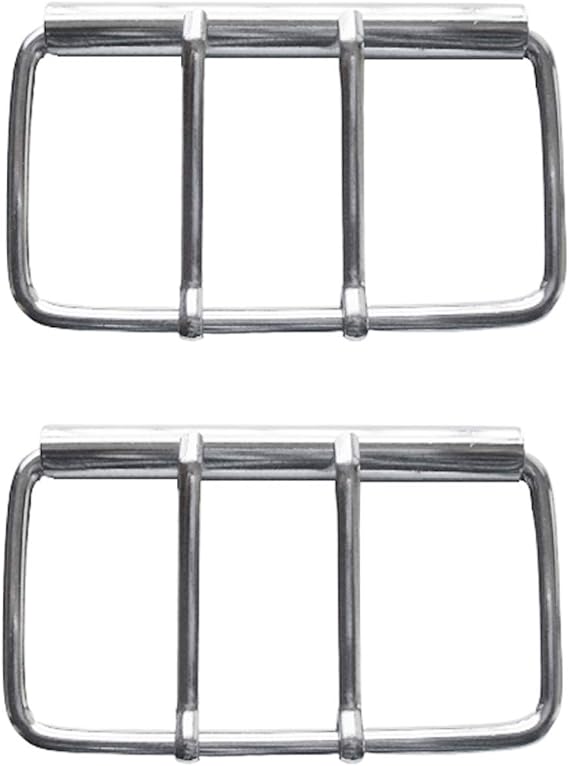 Big Sliver Metal Ring Double Pins Roller Belt Buckle for Leathercraft Hardware Bags Shoes Accessories,Pack of 2 pcs